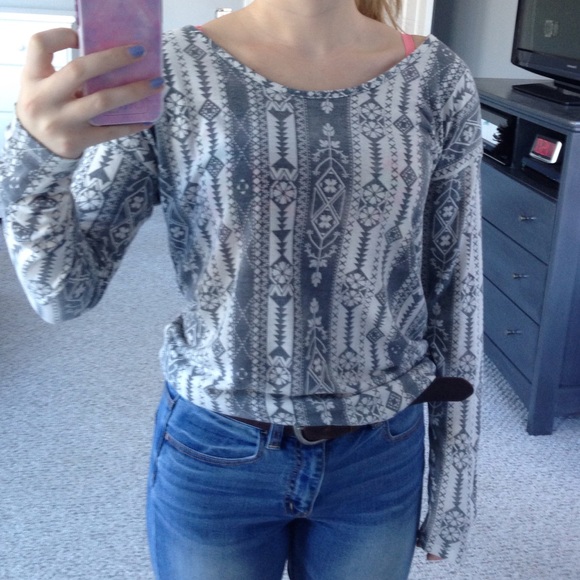 Grey Patterned Long Sleeve