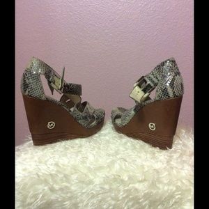 Michael Kors snakeskin wedges