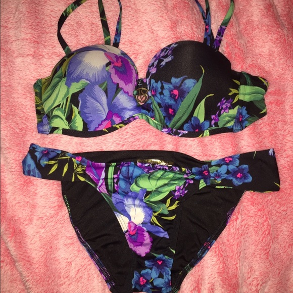 Floral bombshell swimwear bathing suit