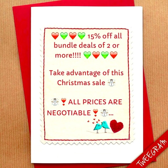 15% off all bundles deals of 2 or more!!!