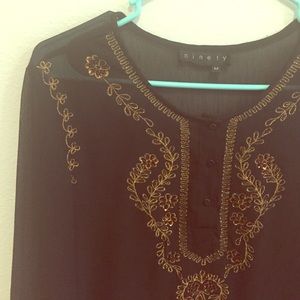 Black chiffon blouse: Reposh! ❤️