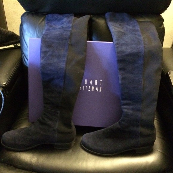 🎉SOLD🎉 Stuart Weitzman 5050 Suede Boots Blue - Picture 4 of 4