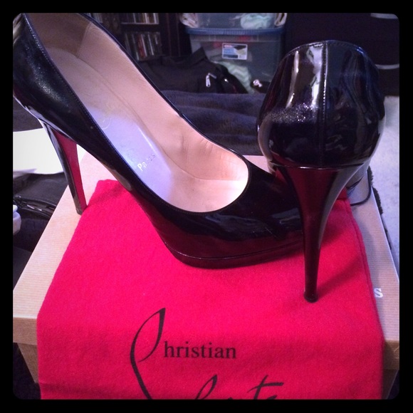 RARE! Christian Louboutin Alti Glitter Patent Pump - Picture 1 of 3