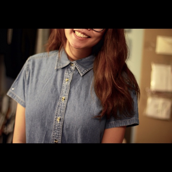 Target short sleeves denim button down