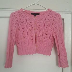 Pink knit express bolero cardigan