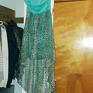 Blue chetah pront dress