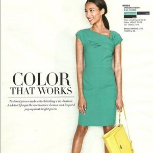 JCrew Sheath Dress Green Size 4