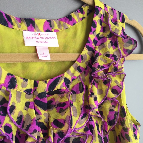 Green and Purple Print Matthew Williamson Dress - Picture 3 of 4