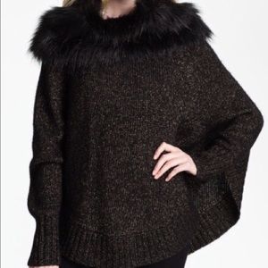 Michael Kors Poncho  Fur Collar