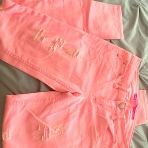 Baby pink holy jeans