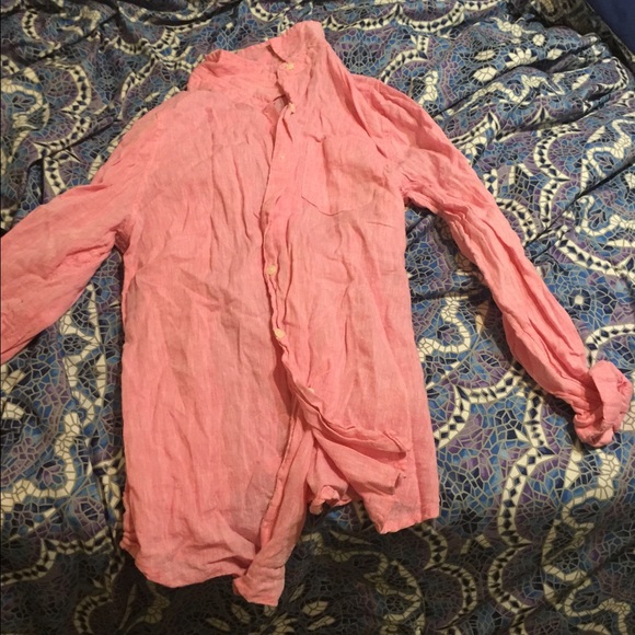 Pink long sleeve button down