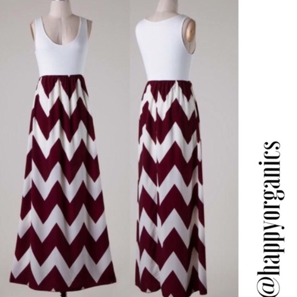 Jersey Chevron Maxi Dress - Picture 2 of 4