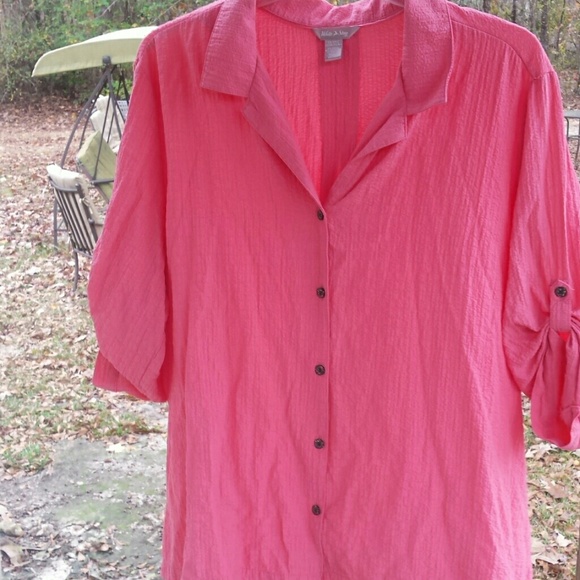 Tangerine button up..