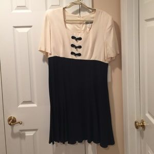 Vintage white and blue dress 80s