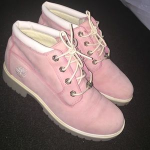 Pink timberland boots
