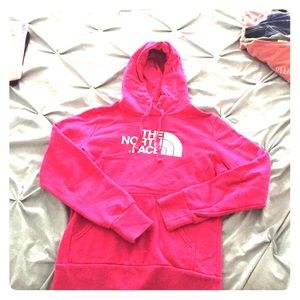 Pink north face sweatshirt