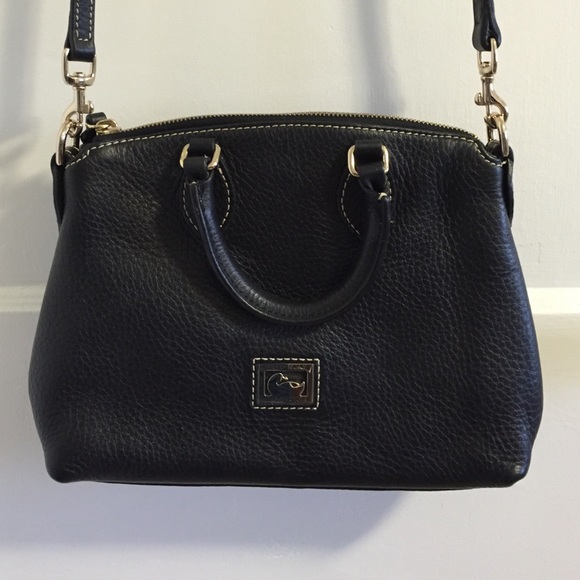 Black leather cross body bag