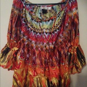 Urban mango orange and red top