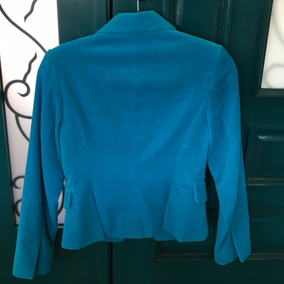 Fashionista XS Turquoise Velvet Blazer w Python - Picture 4 of 4