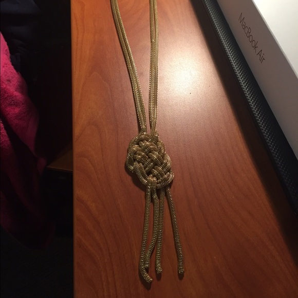 Long gold necklace