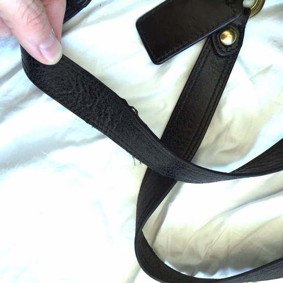 ✨SOLD✨Coach Poppy Black Leather Pushlock Tote - Picture 3 of 4