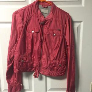 Pink GUESS cropped windbreaker