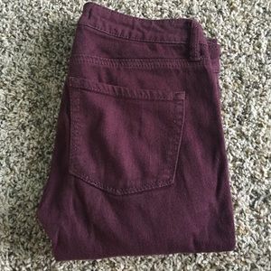 PacSun bullhead black denim legging! Burgundy!
