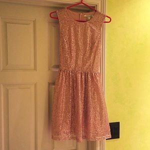 Blush sequined holiday dress