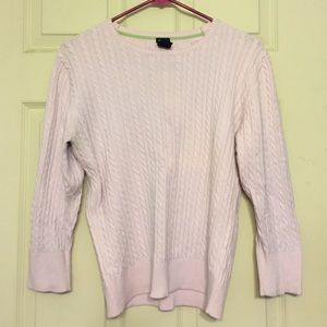 Gap pale pink, 3/4 sleeve cable knit sweater