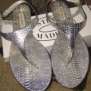 Silver jelly sandals
