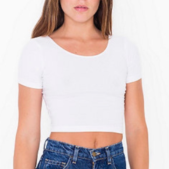 American Apparel cotton spandex jersey crop tee