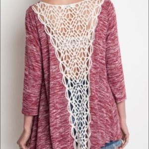 Umgee USA crochet back sweater