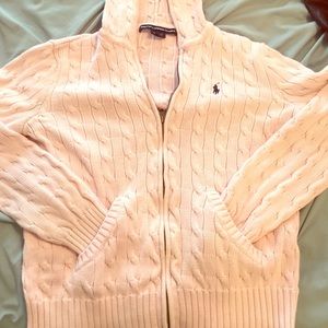 Baby pink polo zip up jacket