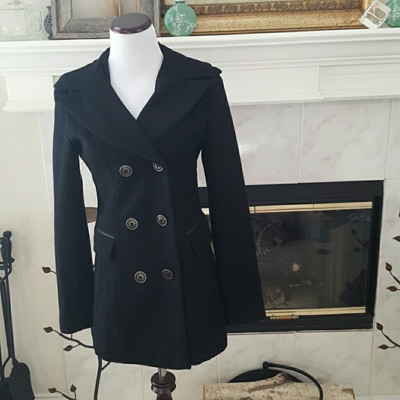 Miss Sixty black wool pea coat