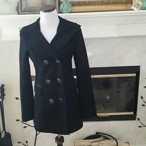 Miss Sixty black wool pea coat