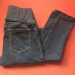 Old Navy skinny, dark denim maternity jeans