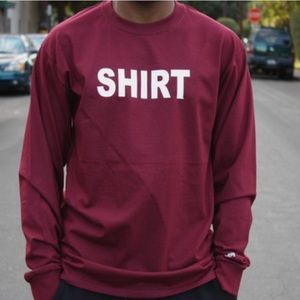 Burgundy/White Long-Sleeve "Shirt"
