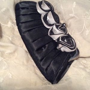 Black/silver grey evening bag