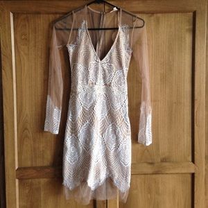 Luxxel nude lace dress