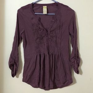 Anthro striped peplum henley