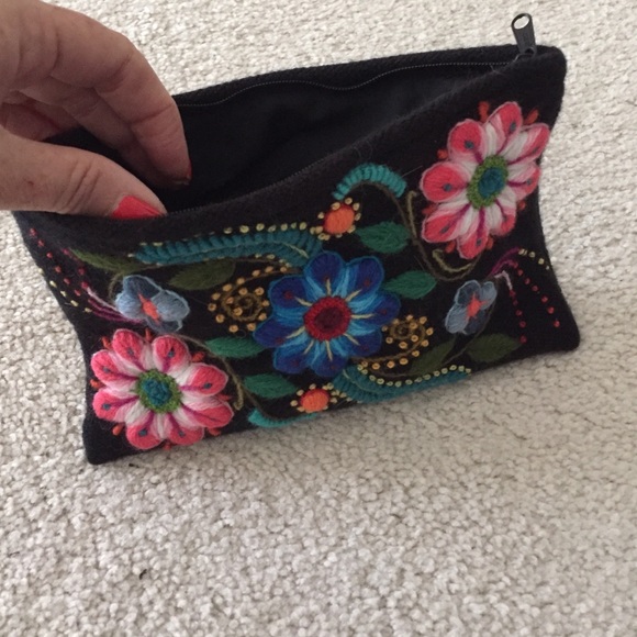 100% HANDMADE COSMETIC BAG CLUTCH BABY ALPACA - Picture 2 of 4