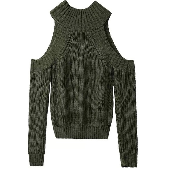 NWT! Green Knit off the shoulder sweater - Picture 3 of 3