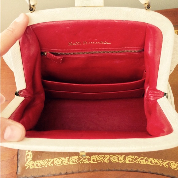 Vintage Nettie Rosenstein white ostrich handbag - Picture 3 of 4