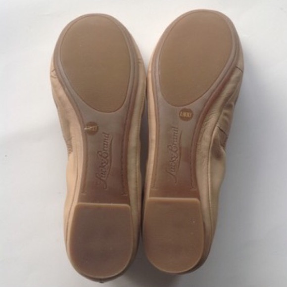 SOLD NEW LUCKY BRAND tan leather ballet flats 8.5 - Picture 3 of 4