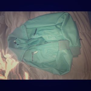 Teal leather jacket