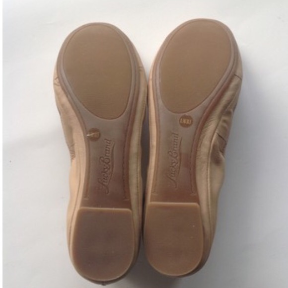 SOLD NEW LUCKY BRAND tan leather ballet flats 8.5 - Picture 3 of 4
