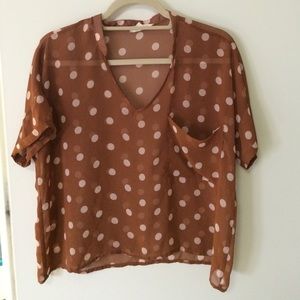 Sheer polka dot top