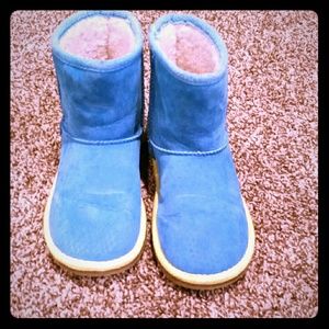 Blue with yellow lining ankle boots