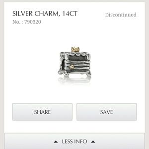 RETIRED Pandora charm - princess and the the pea