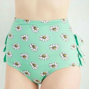 Vacation Daisies Swimsuit Bottom in Mint